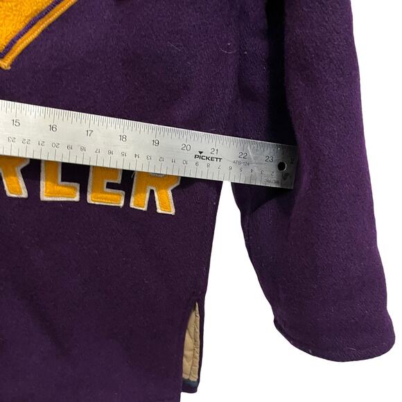 1989 Monroe Flag Twirler Varsity Letterman Jacket Tracy Purple Gold Size L XL - Picture 6 of 16